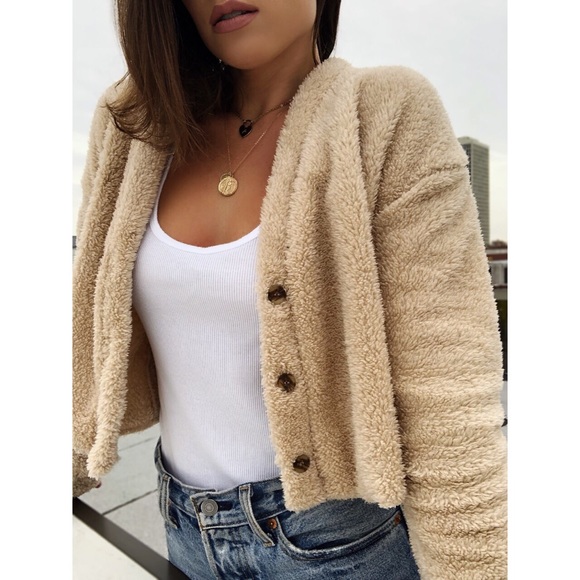 Sweaters - 🆕Solange Nude Teddy Cardigan